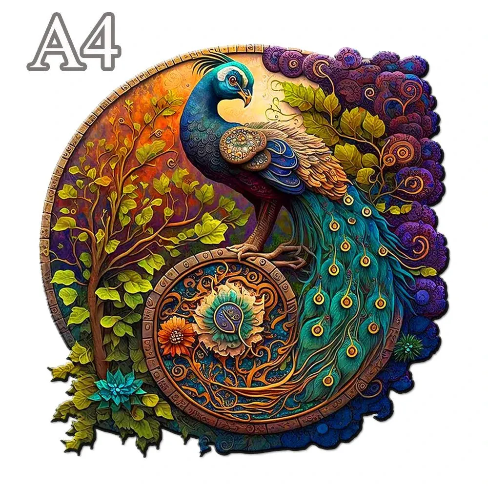 Peacock Paradise Wooden Puzzle Set