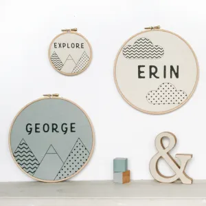 Personalised Geometric Name Hoop