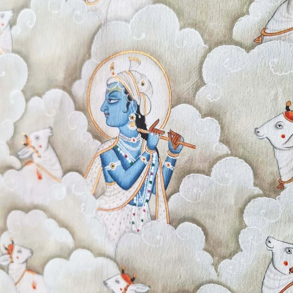 Pichwai Krishna Swarga Painting