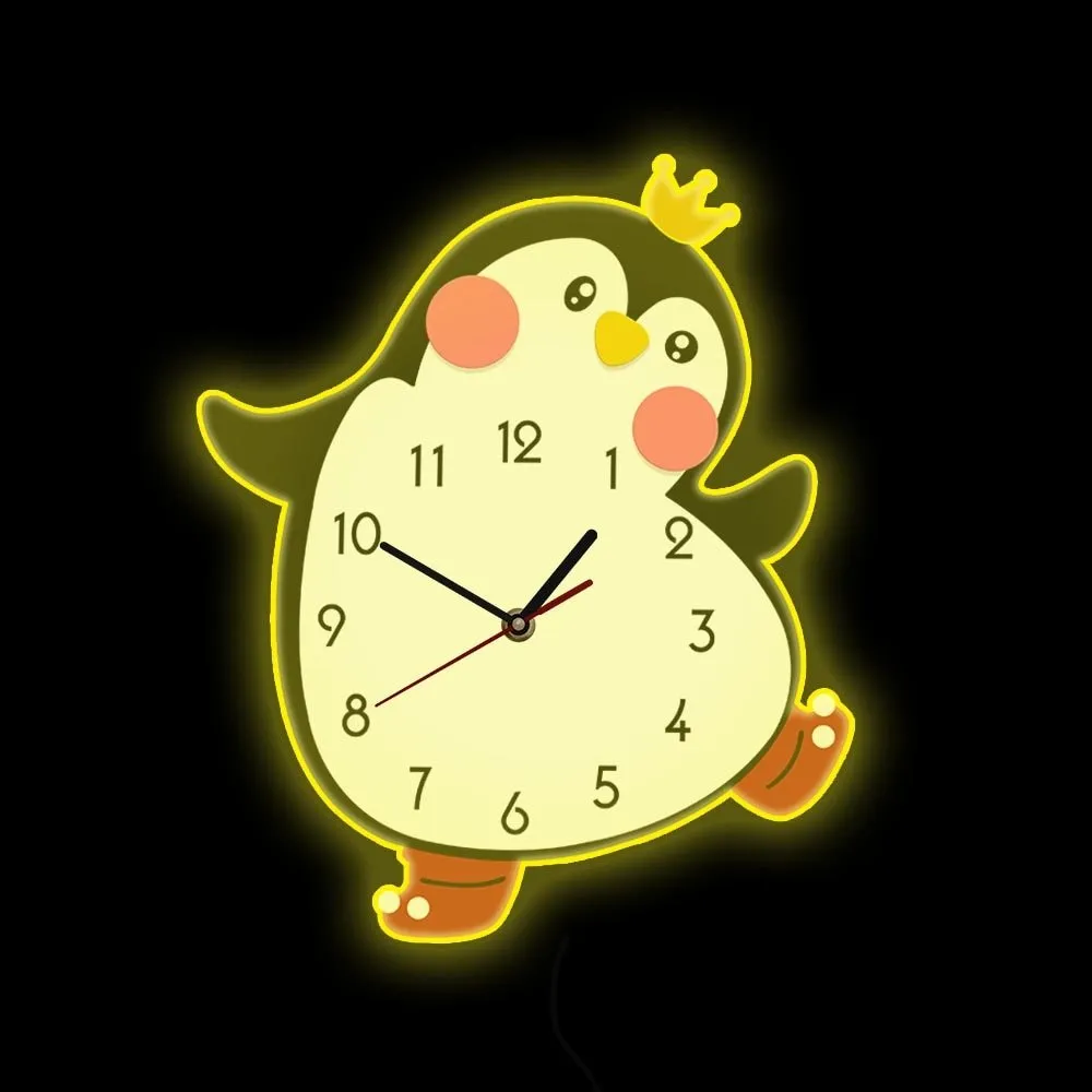 Princess Penguin Cartoon Wall Clock