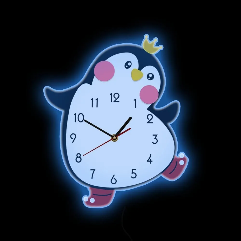 Princess Penguin Cartoon Wall Clock