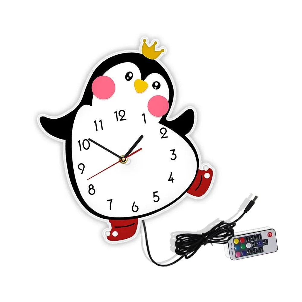 Princess Penguin Cartoon Wall Clock