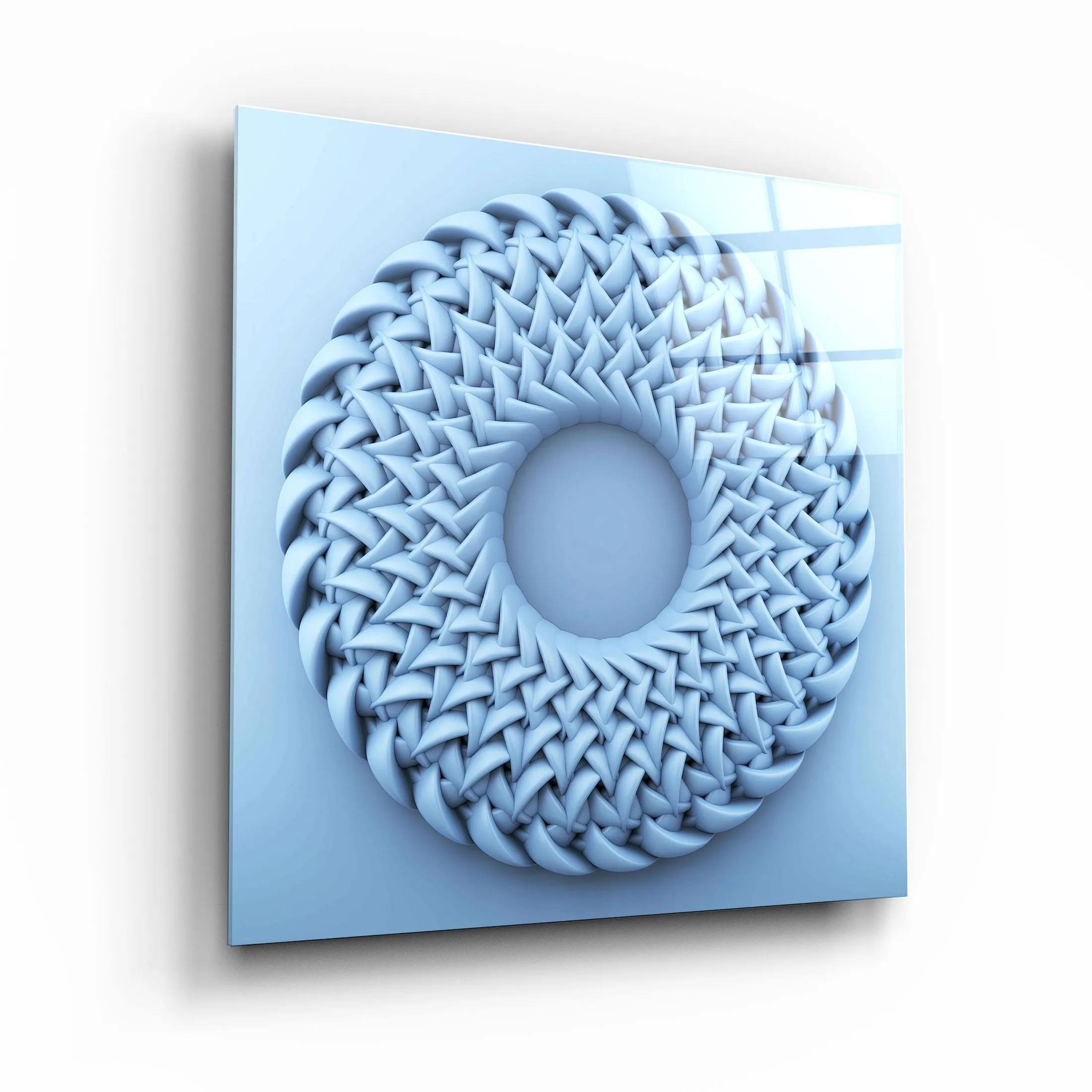 ."Abstract Circular Knitting". Designer's Collection Glass Wall Art