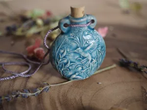 Raku Hummingbird Bottle with Cork