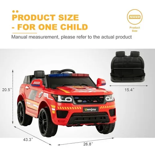 Range Rover 2025 Style | 1 Seater Red | 12V Ride On SUV Kids Fire Fighter Truck | Walkie Talkie | Siren | Ages 3-8 | Remote