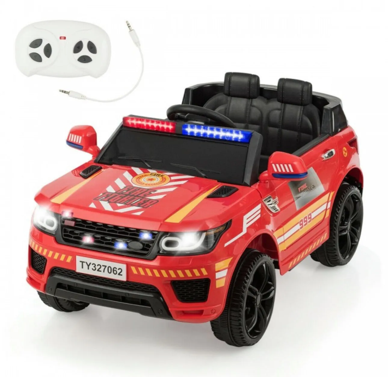 Range Rover 2025 Style | 1 Seater Red | 12V Ride On SUV Kids Fire Fighter Truck | Walkie Talkie | Siren | Ages 3-8 | Remote