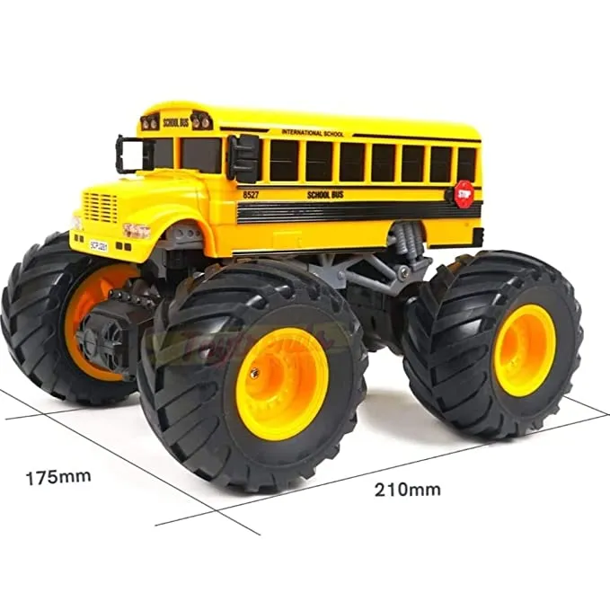 Remote Control School Bus - Monster Tyre School bus with Rechargeable Battery - playmaster bus