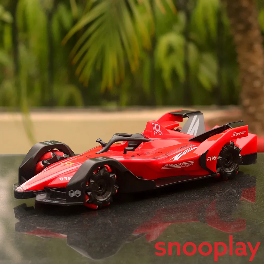 Remote Controlled Formula Racing Stunt Car with Spray Mist Effect and LED Lights