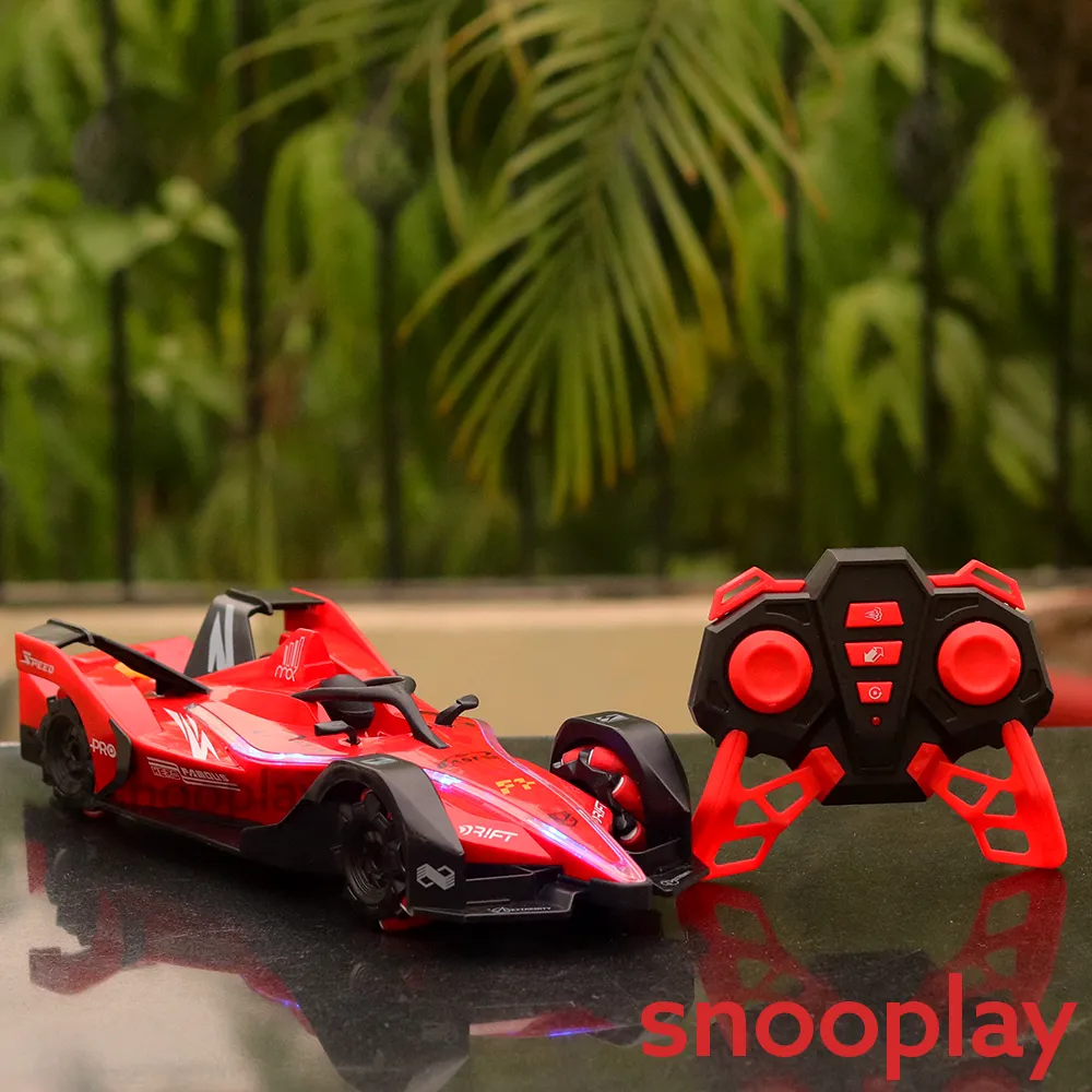 Remote Controlled Formula Racing Stunt Car with Spray Mist Effect and LED Lights