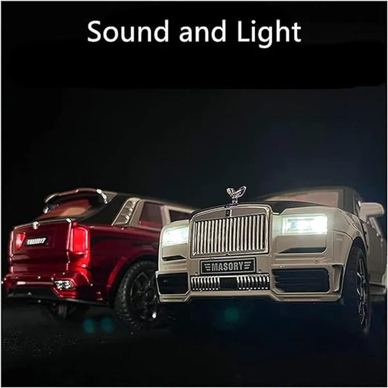 Resembling 1:32 Die Cast Metal Car Cullinan Model Car Light Sound Pull Back Car