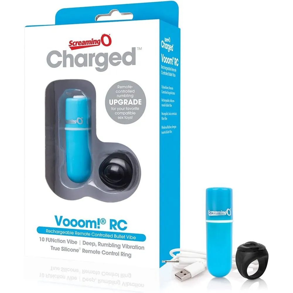 Screaming O Charged Vooom Rechargeable Remote Control Bullet Blue