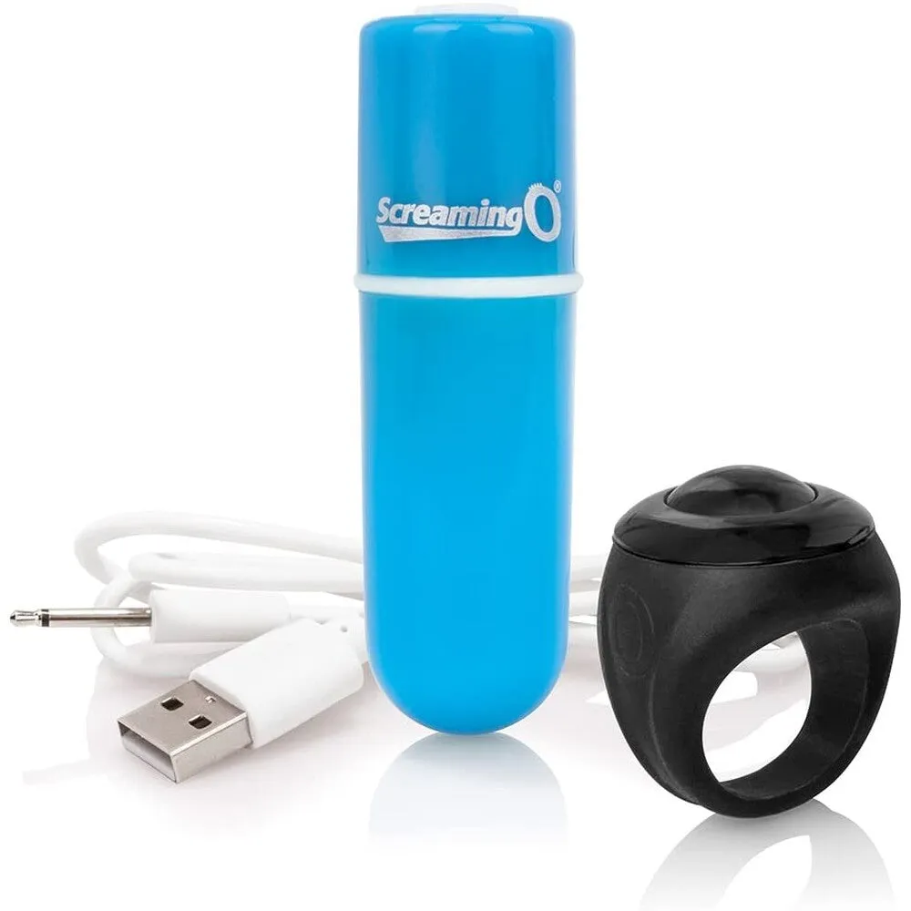 Screaming O Charged Vooom Rechargeable Remote Control Bullet Blue