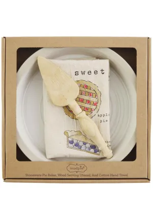 Set of 3 Boxed Stoneware Pie Plate Set by Mud Pie