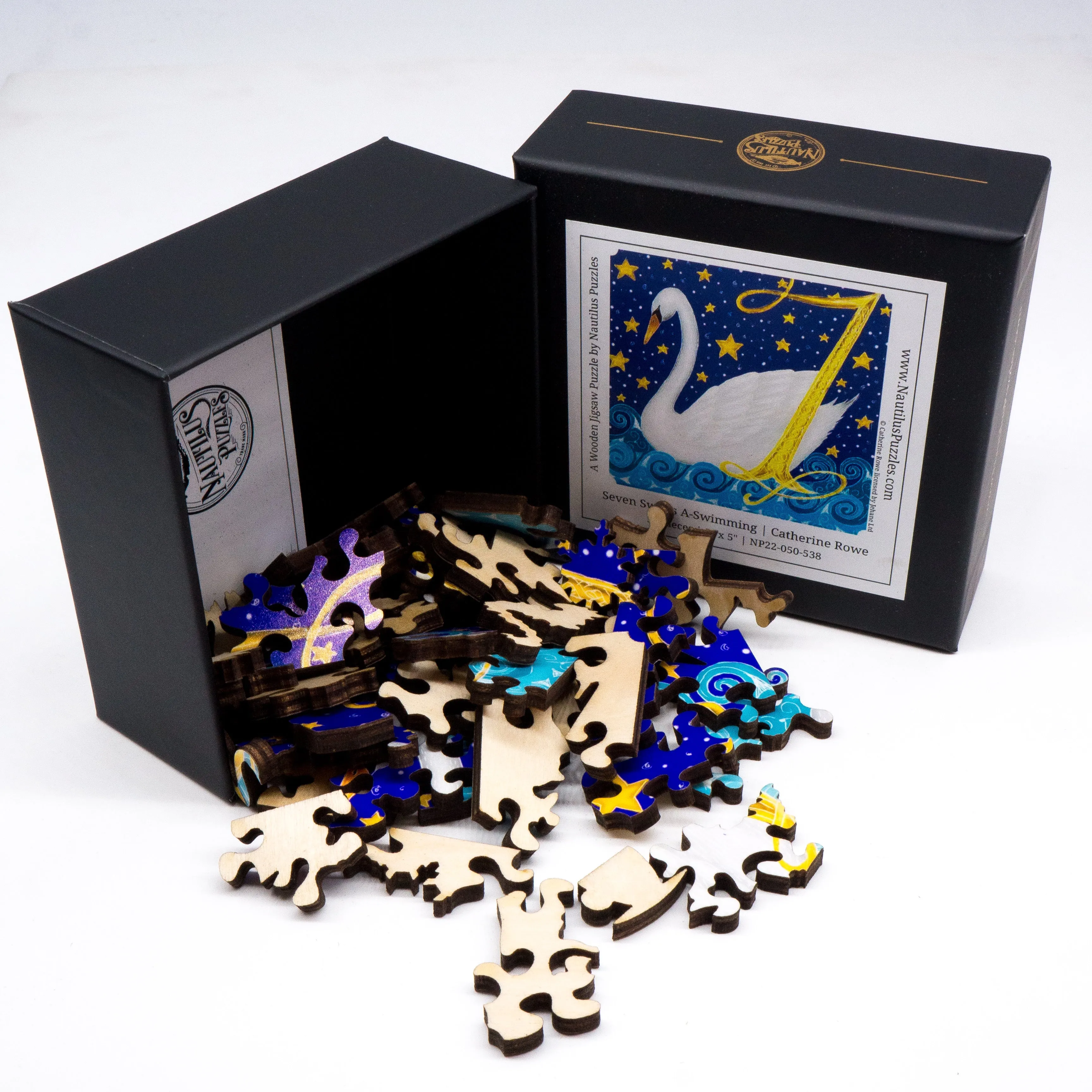 Seven Swans A-Swimming (50 Piece Mini Wooden Jigsaw Puzzle)