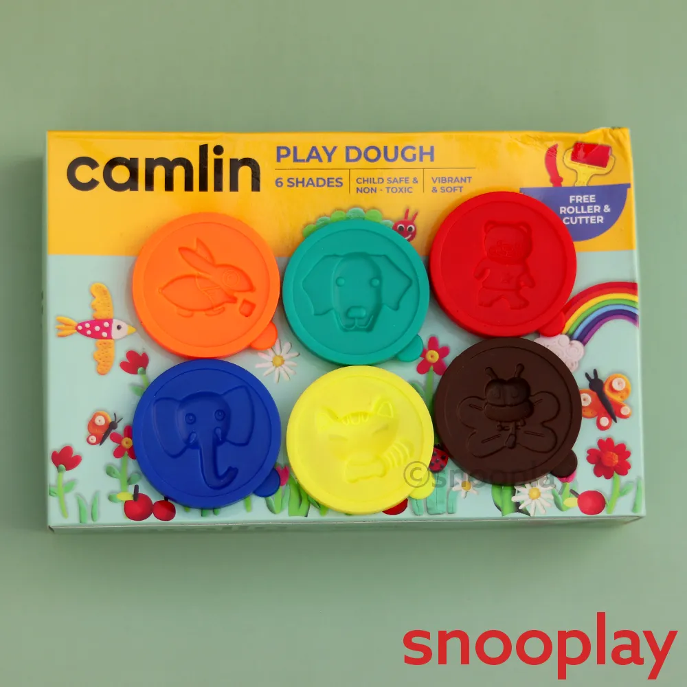 Six Shades Play Dough Set of 5 (1 Set = 6 Colourful Dough, 1 Cutter, 1 Roller) | Return Gifts and Party Favours