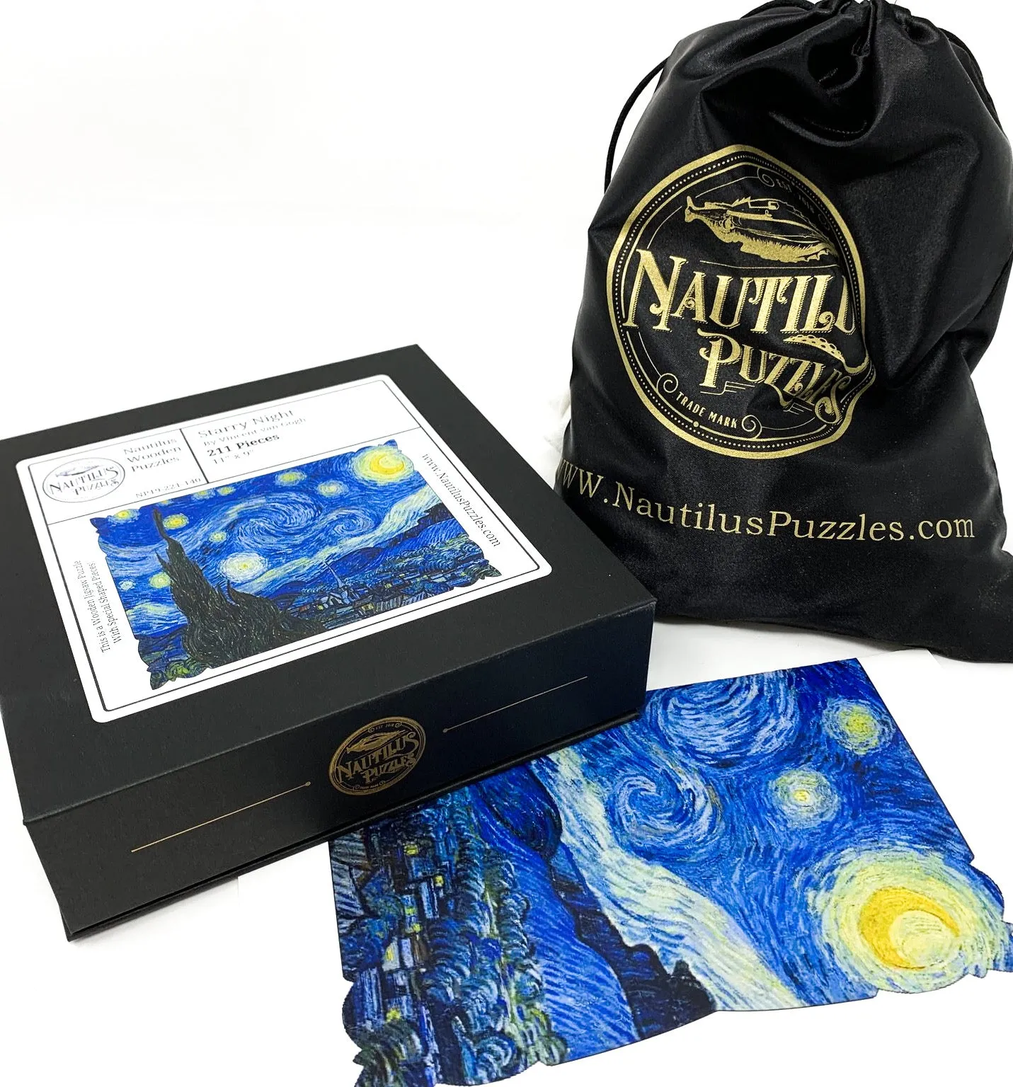 Starry Night by Vincent Van Gogh (211 Piece Wooden Jigsaw Puzzle)