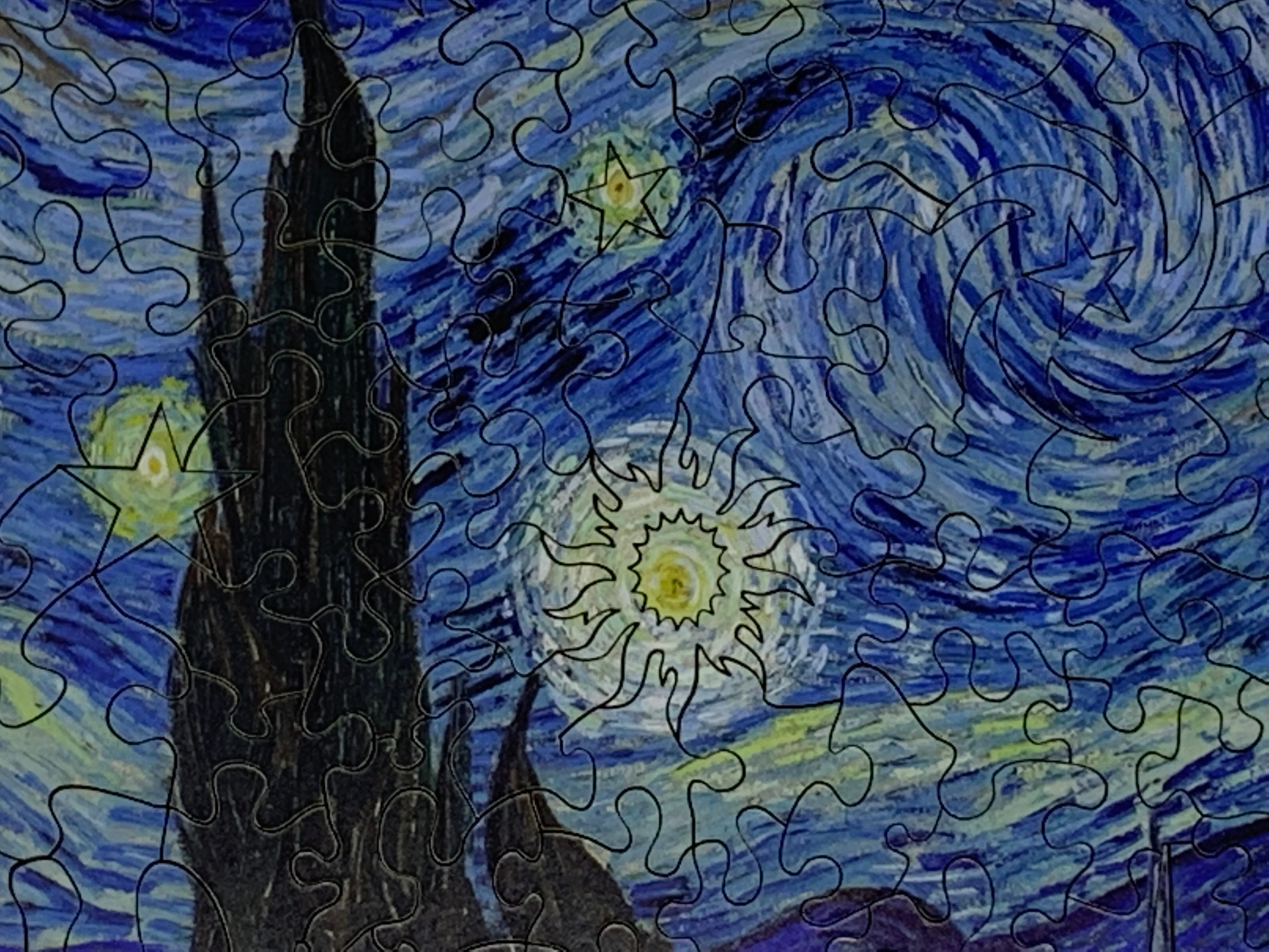 Starry Night by Vincent Van Gogh (211 Piece Wooden Jigsaw Puzzle)