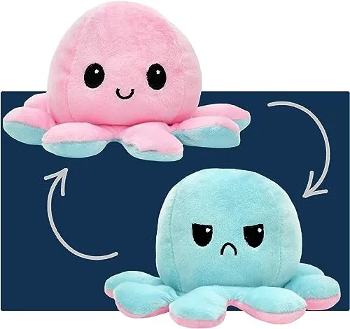 Storio Toy Octopus Plushie Reversible Soft Toys for Kids | Plush Soft Toys for Baby Boys and Girls | Octopus Soft Toy for Kids -18cm