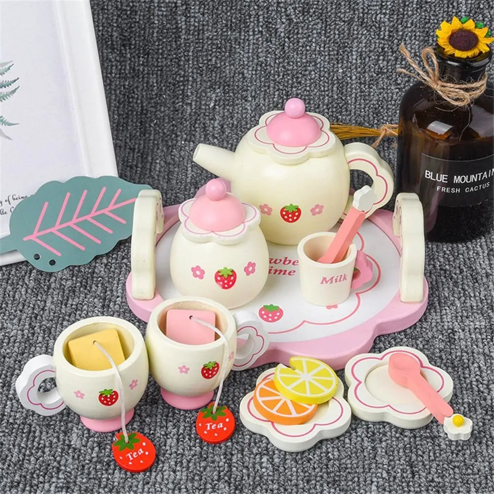 Strawberry Wooden Tea Set