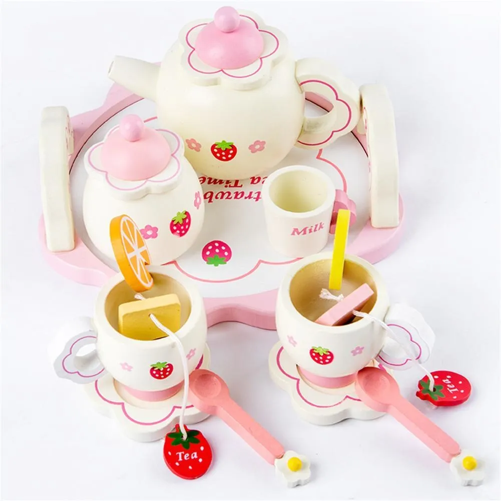 Strawberry Wooden Tea Set