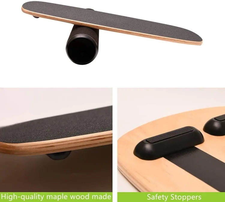 Surfing Ski Balance Board Roller Wooden Yoga Board, Specification: 06A Black Sand