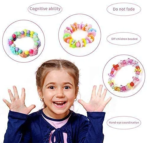 SYGA Beads for Kids Crafts Children's Jewelry Making Kit DIY Bracelets Necklace Hairband and Rings Craft Kits Birthday for 4, 5, 6, 7-Year-Old Little Girls-Multicolor (DIYBeadsSet-7)