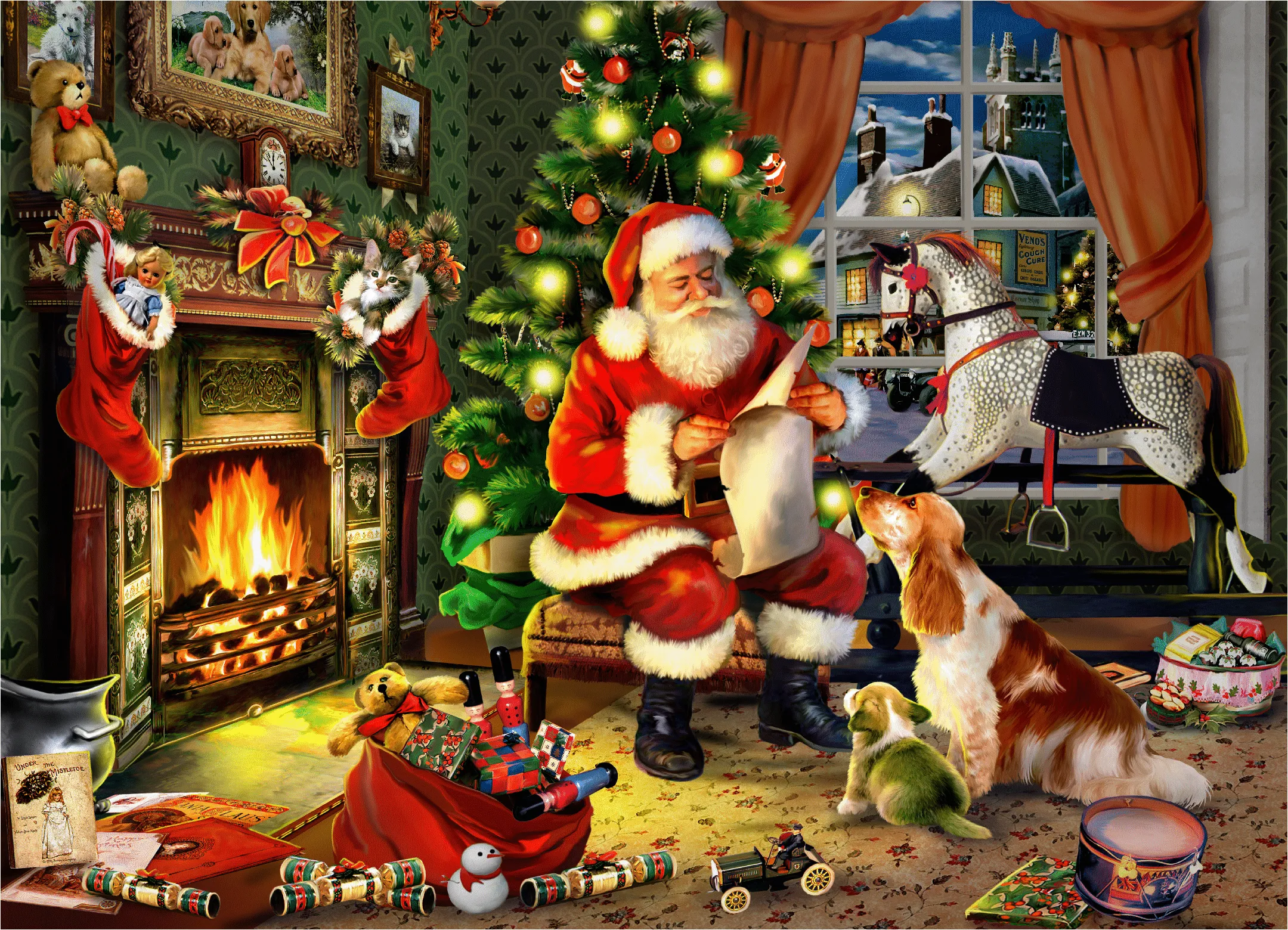 Who's Next on the List (503 Pieces) Christmas Wooden Puzzle