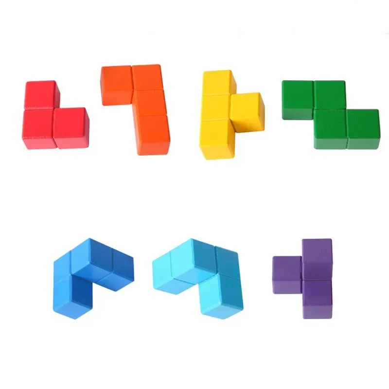 Wooden 3D Jigsaw Puzzle Toy Building Shape Montessori Puzzle Early Learning Educational Game Baby Toys for Children Gift