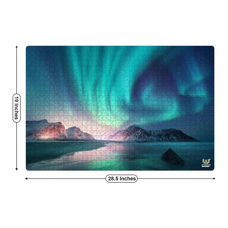 Wooden Aurora Borealis Jigsaw Puzzle, 1000 Pieces, Multicolor