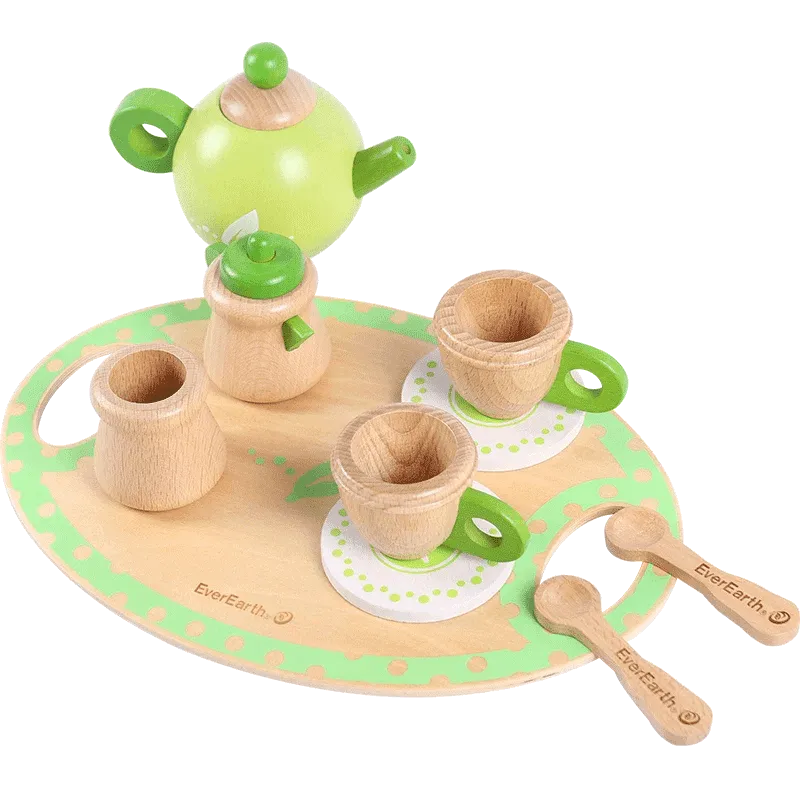 Wooden Green Tea Set