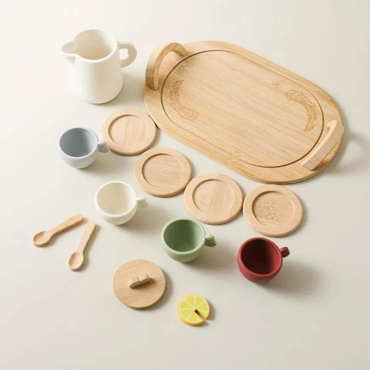 Wooden Silicone Afternoon Tea Set