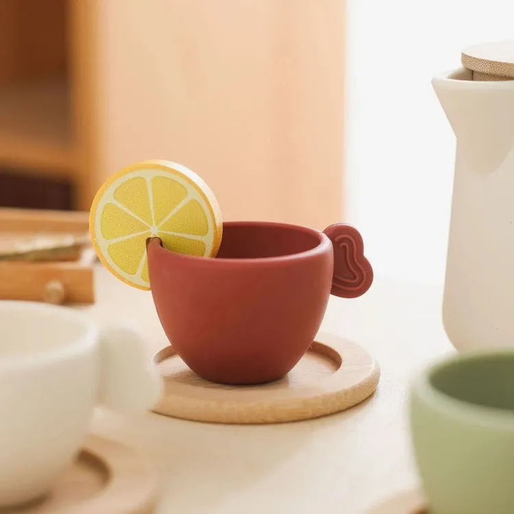 Wooden Silicone Afternoon Tea Set