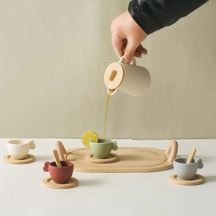 Wooden Silicone Afternoon Tea Set