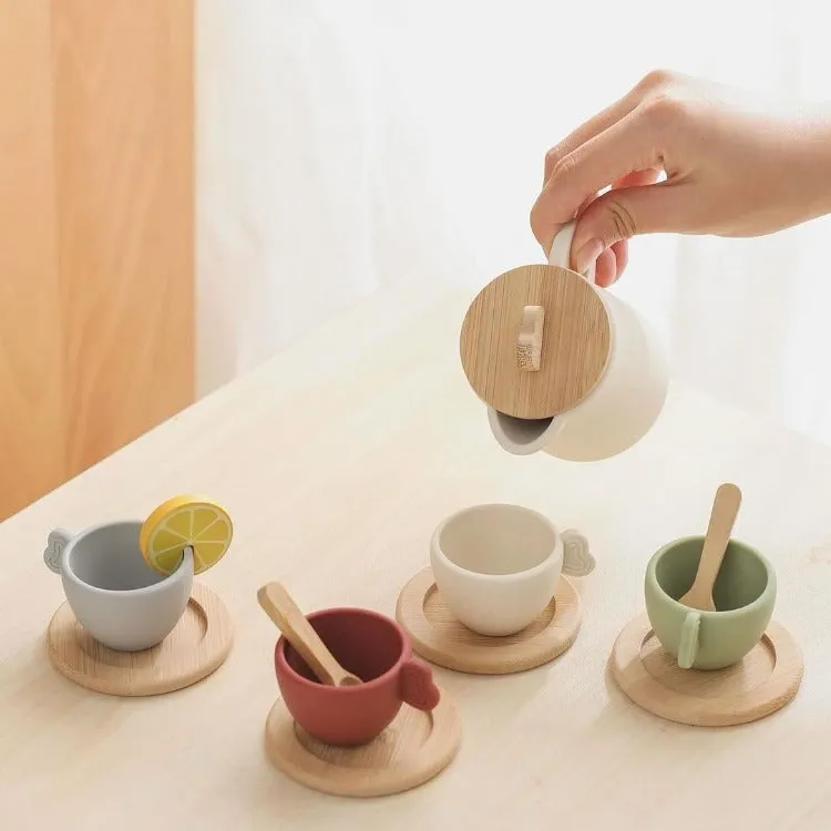 Wooden Silicone Afternoon Tea Set