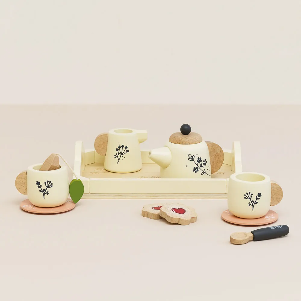 Wooden Tea Set & Tray