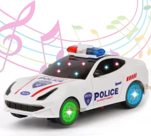 Zest 4 Toyz Dancing Toy Car 360 Degree Rotating Police Car with 3D Flashing Light & Sound, Bump N Go Action & Openable Door Musical Toy for 1 Year Old Kid